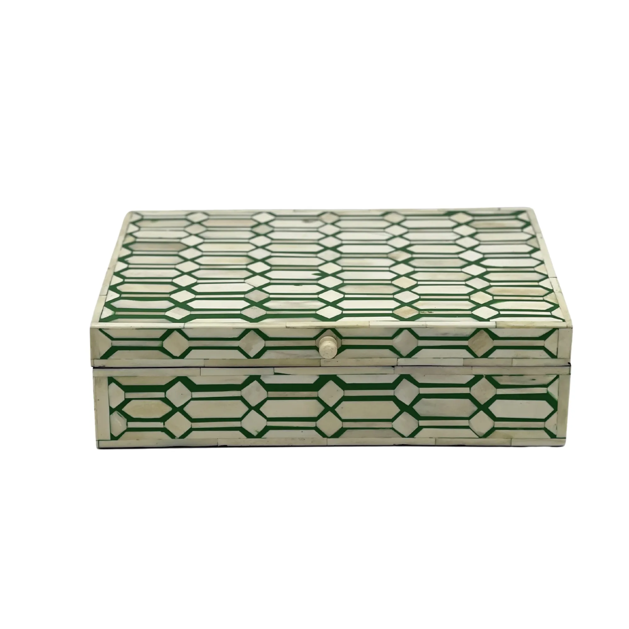 Tesselated Bone Inlay Box | Green