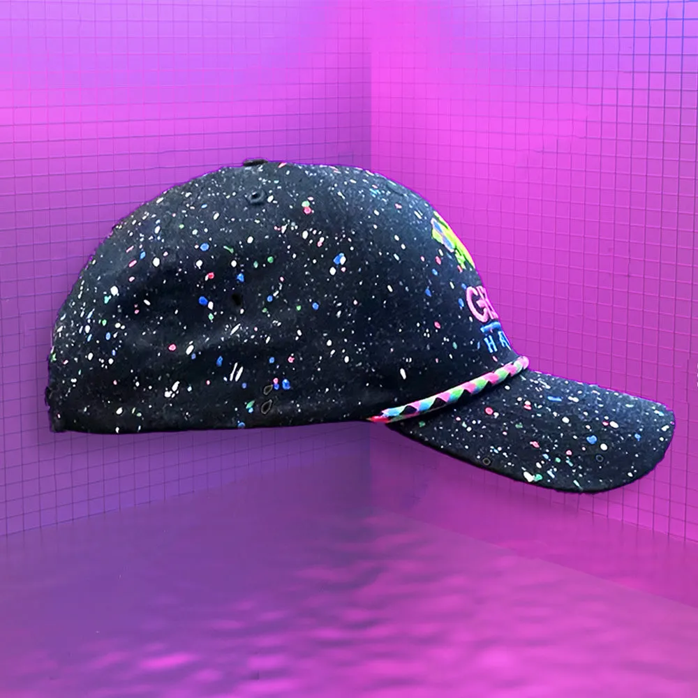 The Retro Rope - Glow-In-The-Dark Splatter Black Hat (LIMITED)