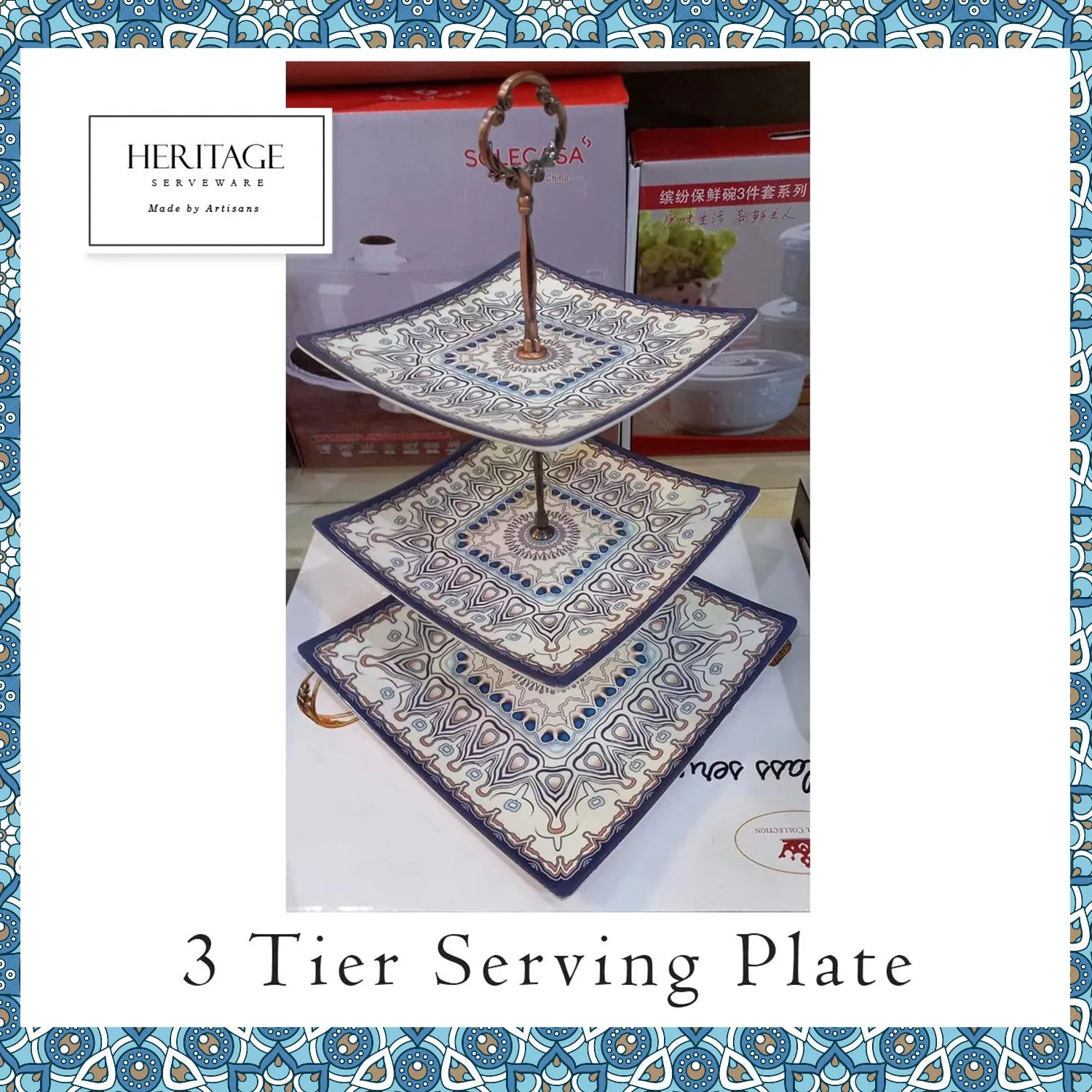 Three Tier Serving Platter - Square