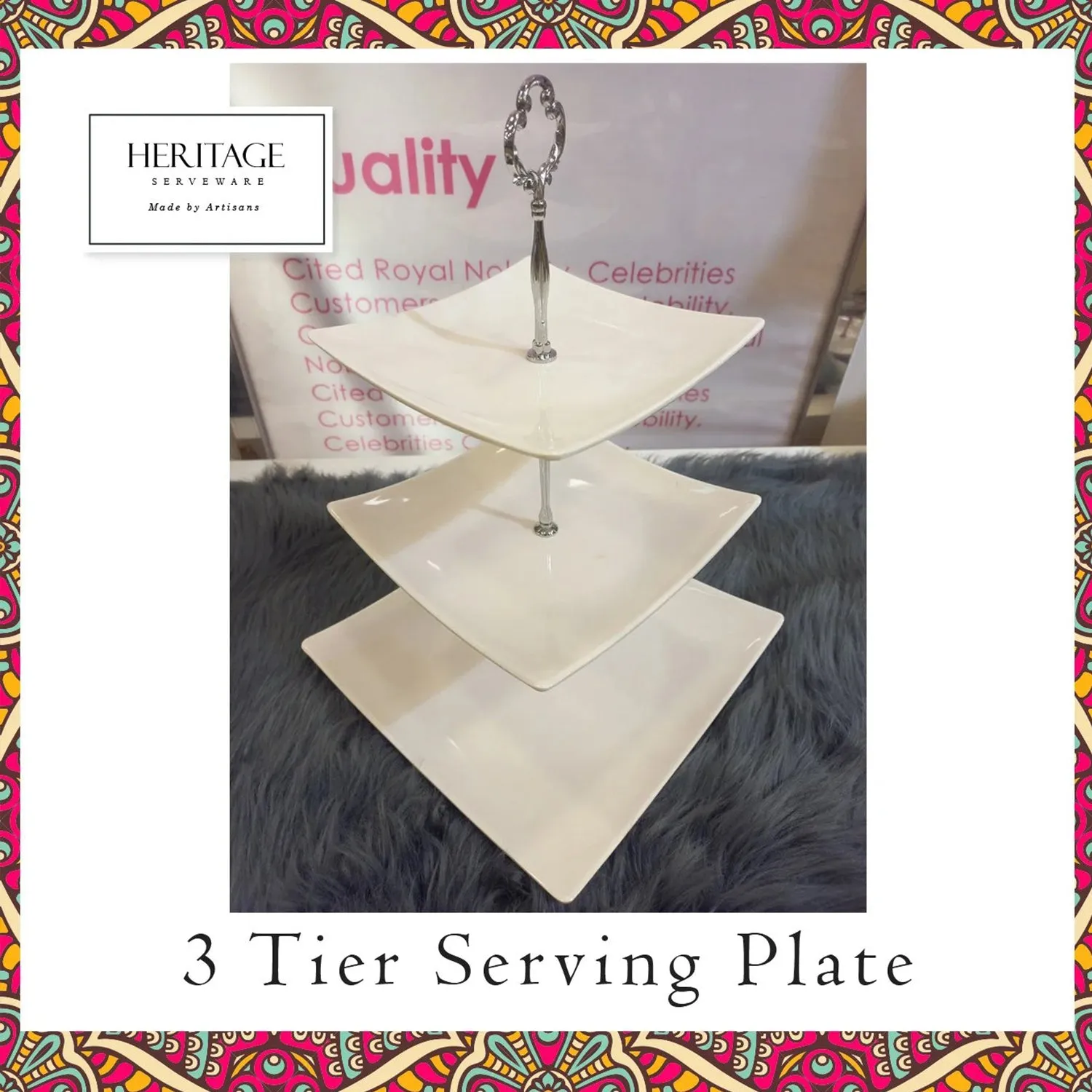 Three Tier Serving Platter - Square