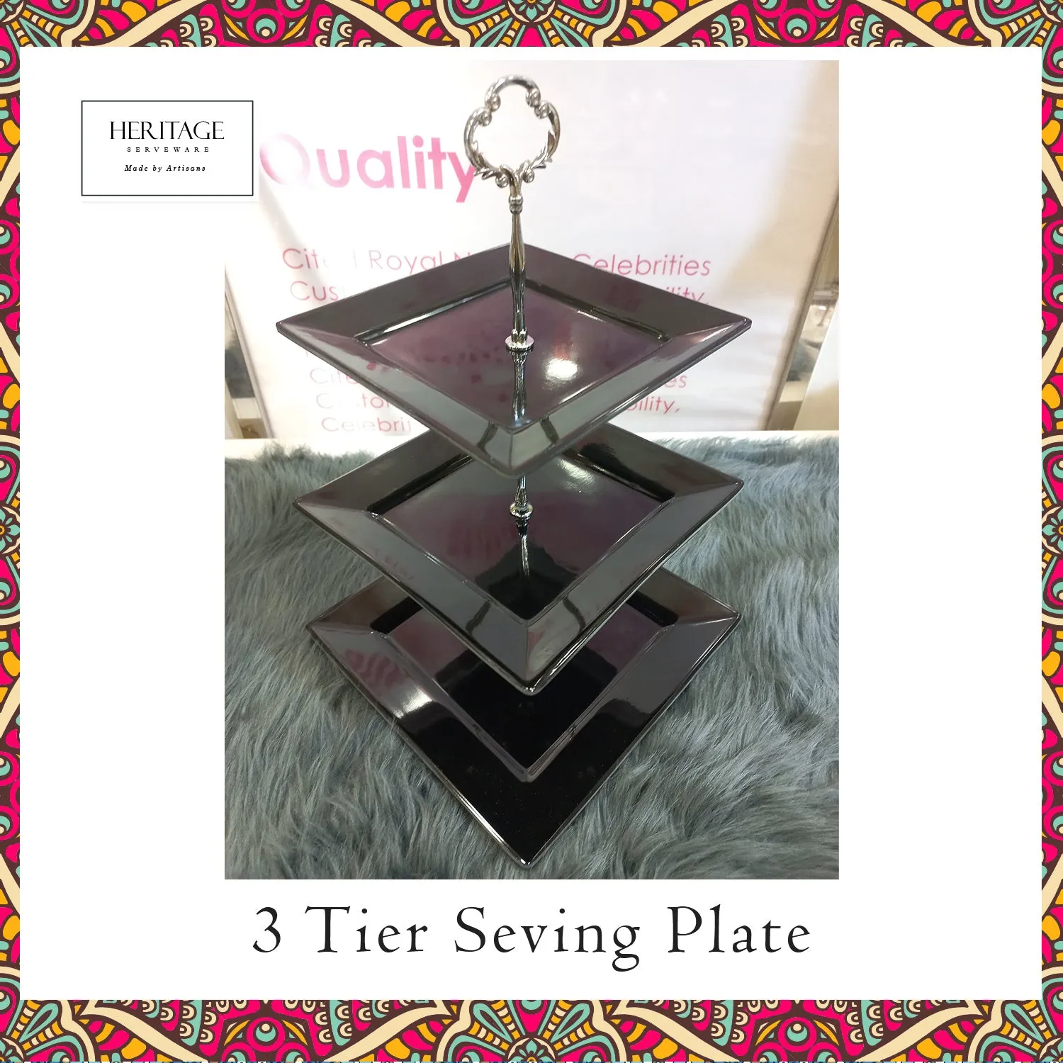 Three Tier Serving Platter - Square