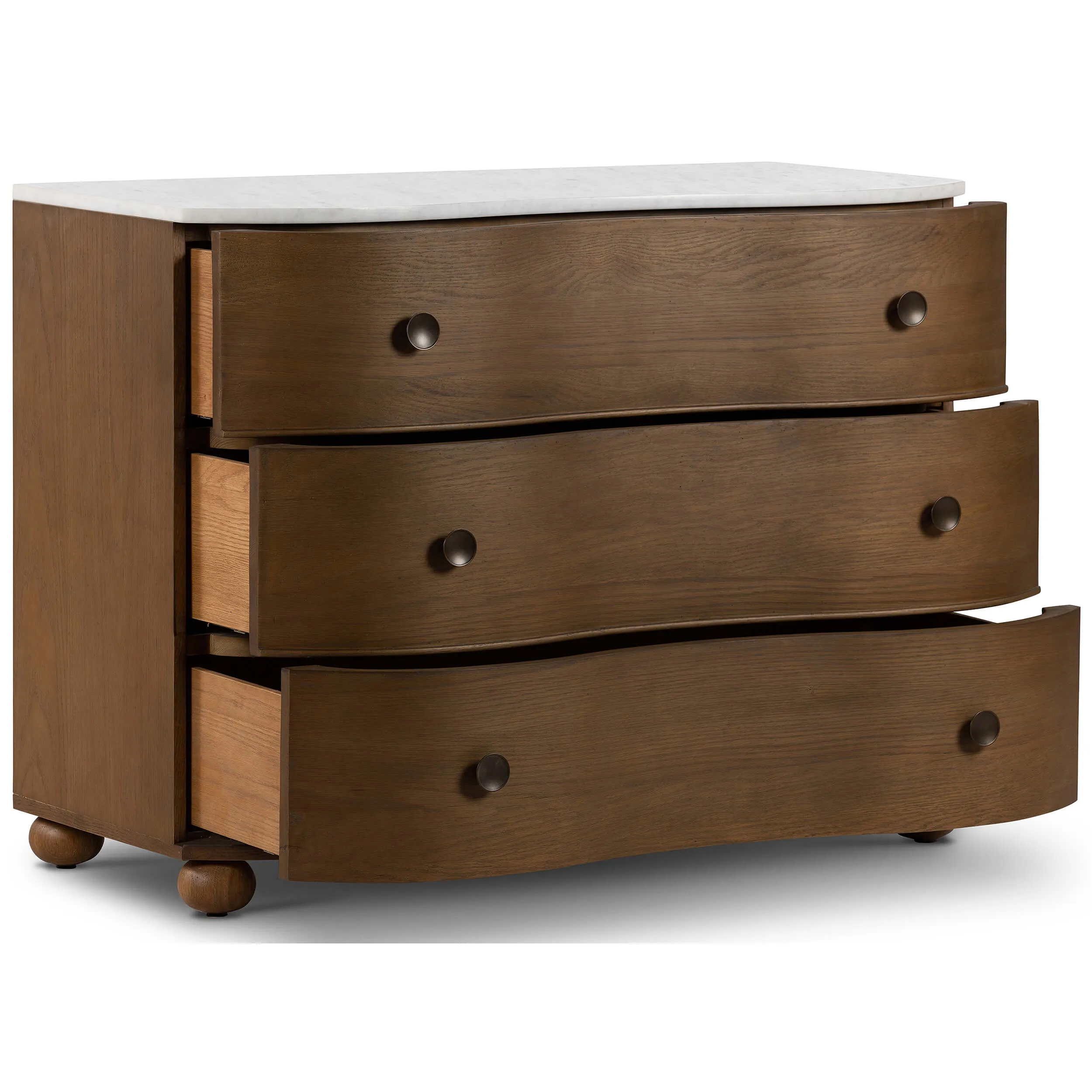 Tiago Marble Top Chest, Toasted Oak