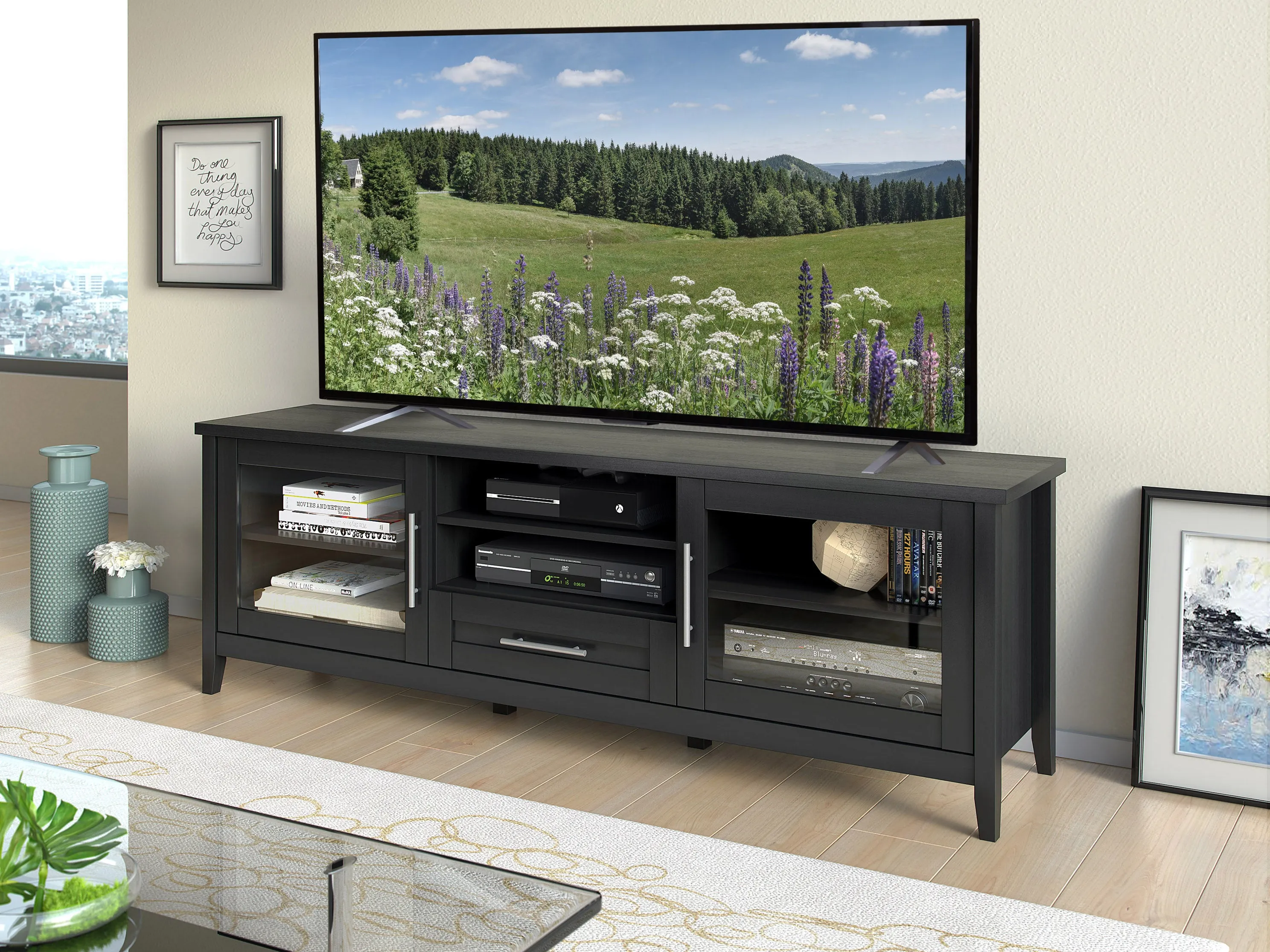 TV Stand with Doors, TVs up to 85"