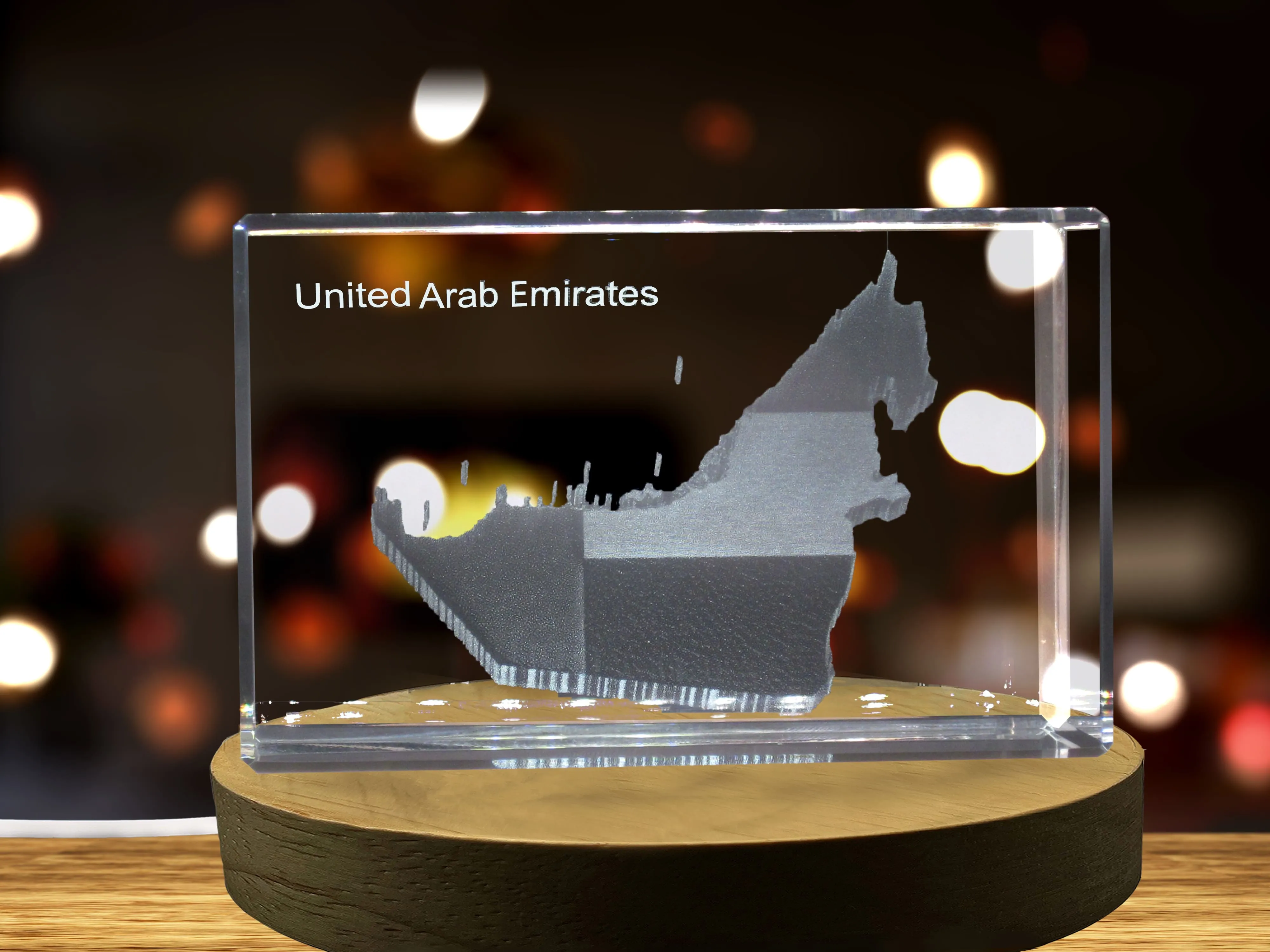 United Arab Emirates 3D Engraved Crystal 3D Engraved Crystal Keepsake/Gift/Decor/Collectible/Souvenir