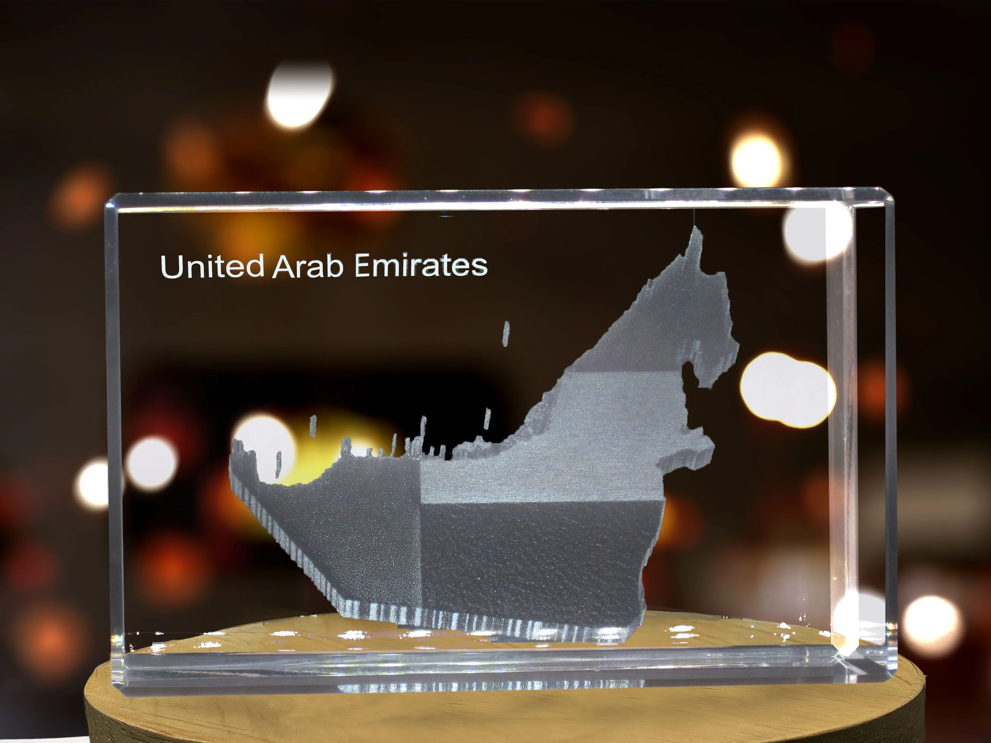 United Arab Emirates 3D Engraved Crystal 3D Engraved Crystal Keepsake/Gift/Decor/Collectible/Souvenir