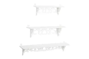 Urbancart Wall Mounted Decorative Wall Shelf  (Number of Shelves - 3, White)