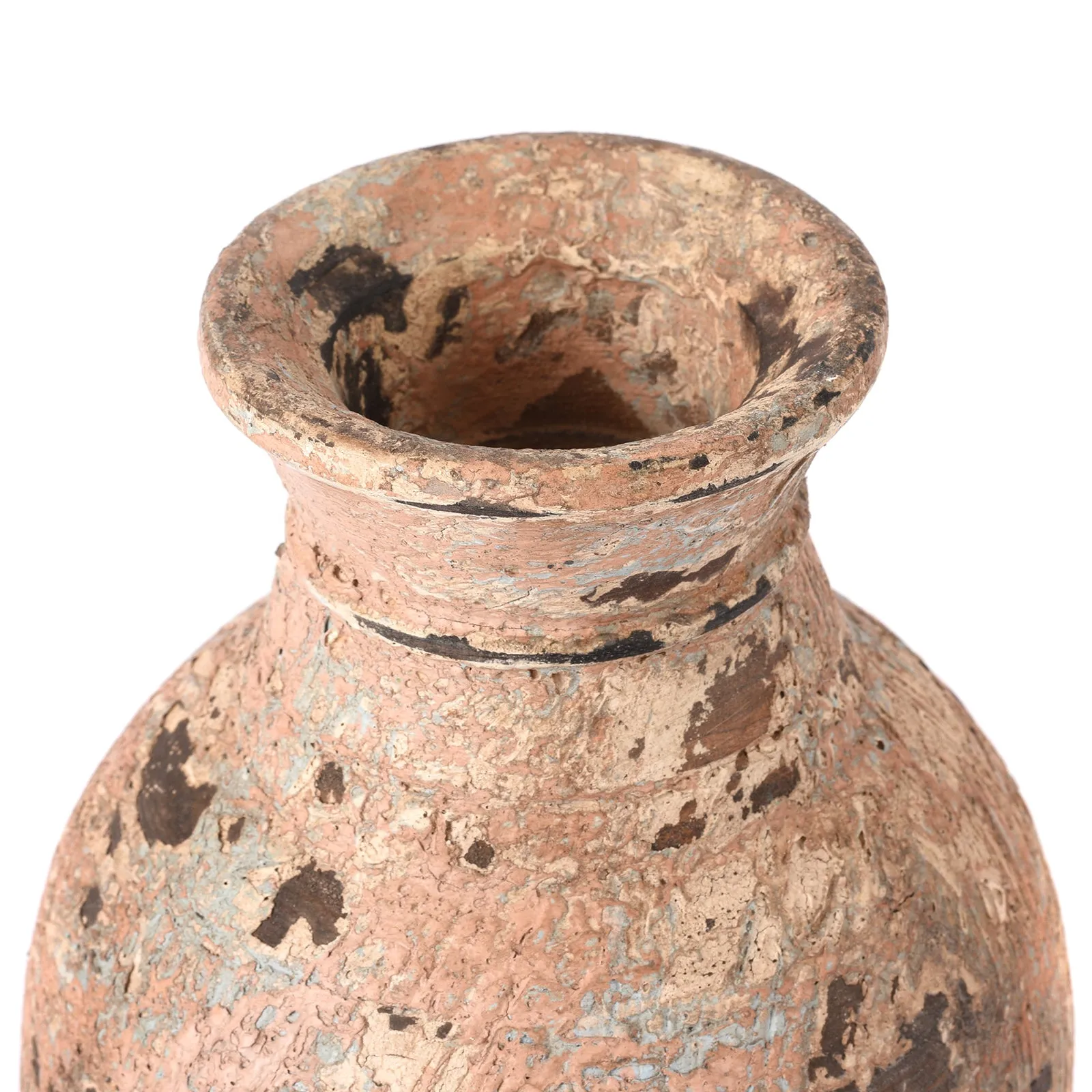 Vintage Painted Wood Pot From Kullu