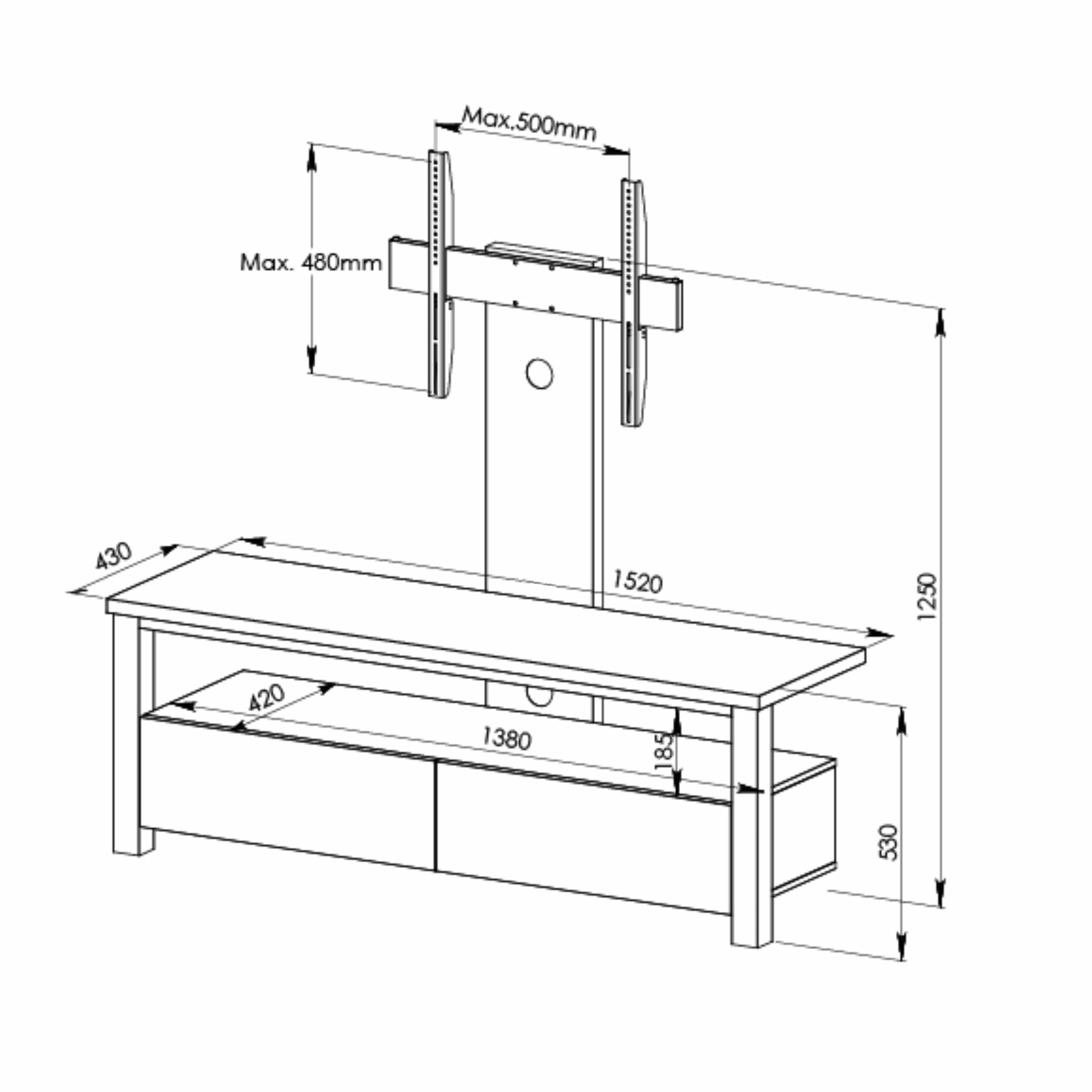 VOODOO Entertainment Unit Dark Oak by Tauris