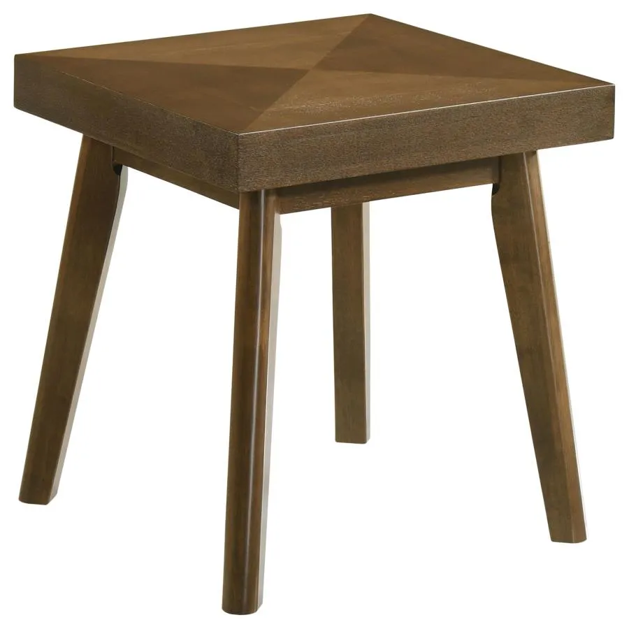 Westerly Square Wood End Table with Diamond Parquet Walnut