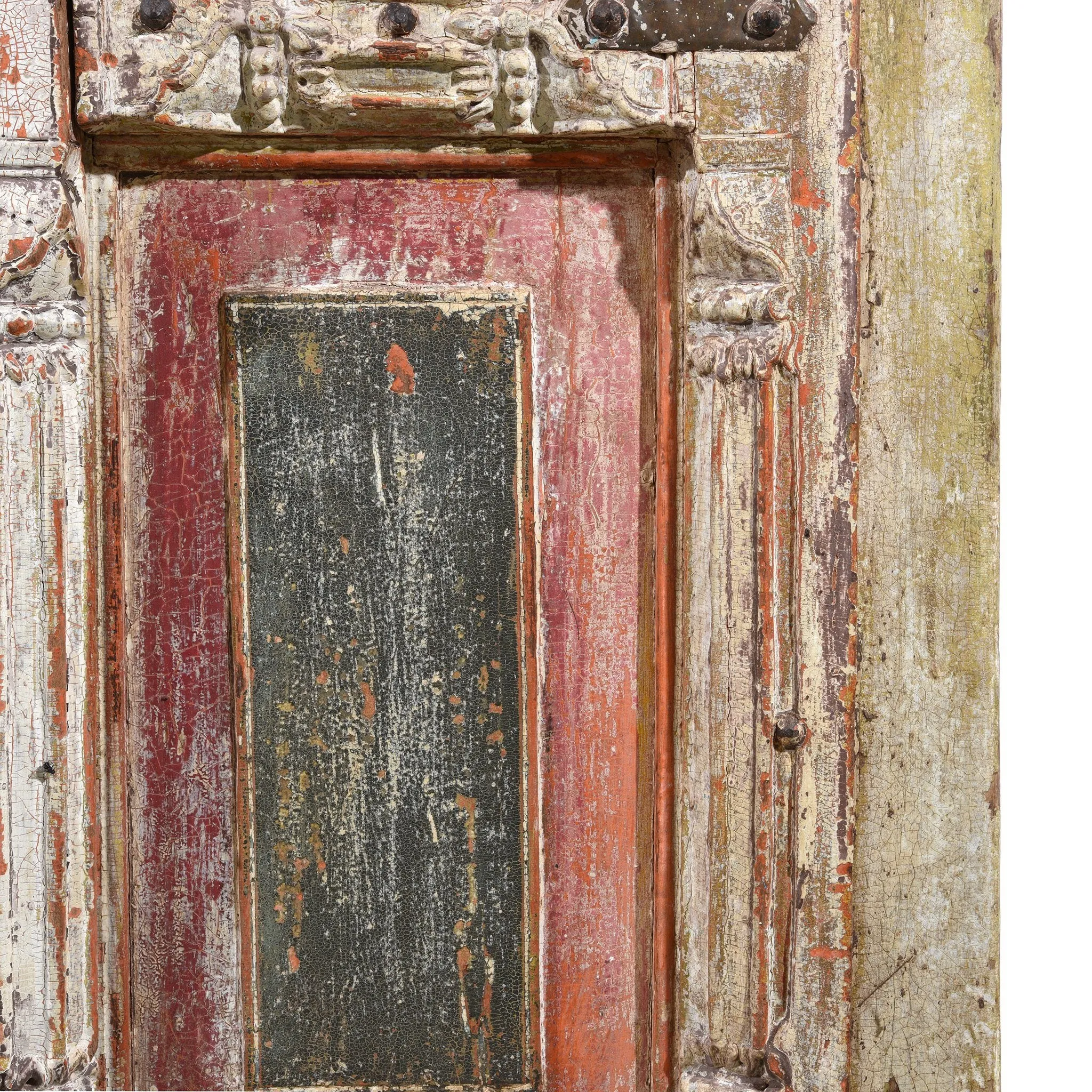 White Painted Jali Doors From Gujarat - 19thC