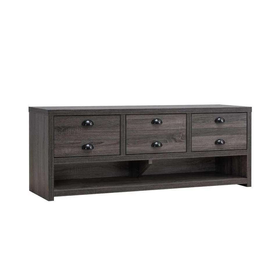 Windsor 60 inch TV Stand with 3 Storage Drawers in Distressed Grey