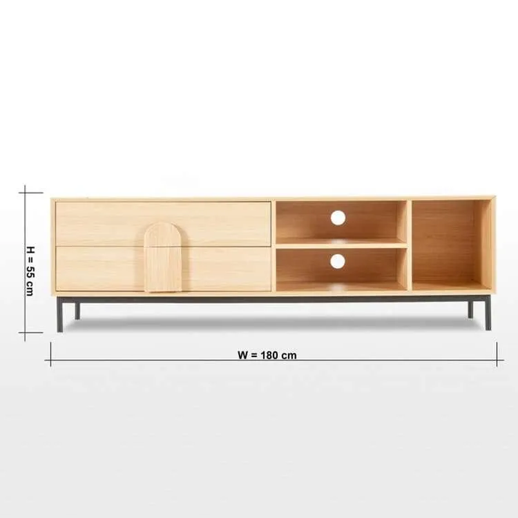 Wooden Twist Elegante Handmade Solid Sheesham Wood TV Unit for Living Room ( Natural )