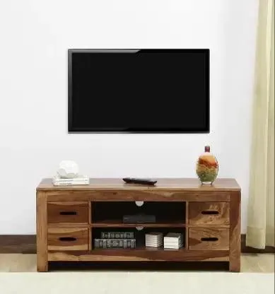 Wooden Twist Pequeño Solid Sheesham Wood TV Unit for Living Room