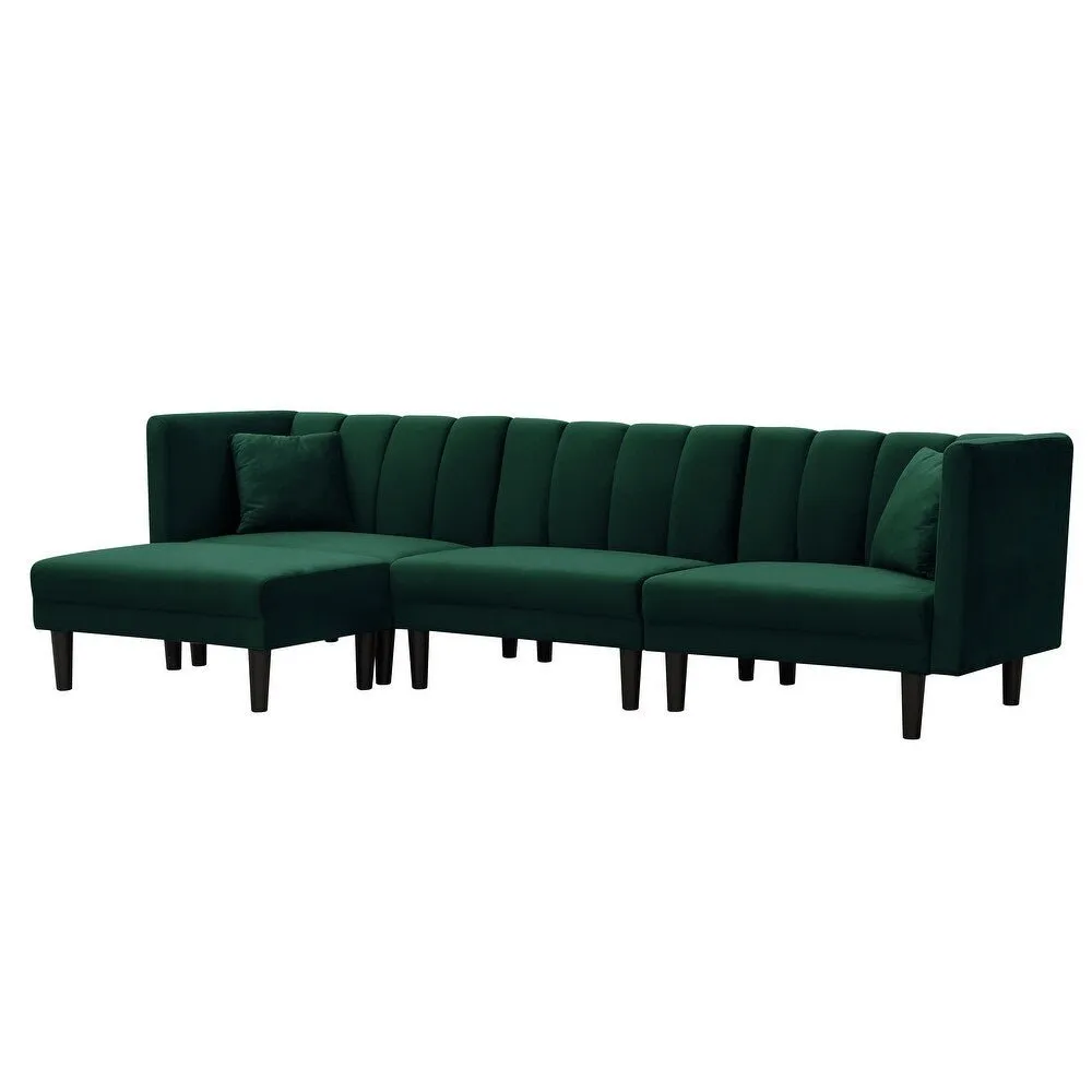 Yollo Suede Sectional Sofa Set